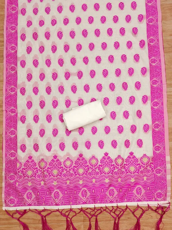 Pink_Handloom_Banarasi_Cotton_Weaving_Unstitched_Kurta_Set_For_Women