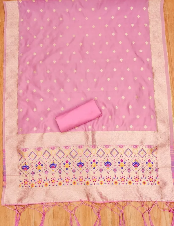 Baby_Pink_Soft_Litchi_Banarasi_Silk_Weaving_Unstitched_Kurta_Set_For_Women