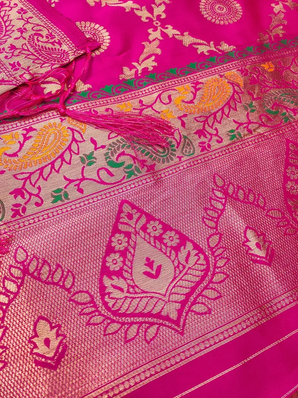 Pink_Soft_Litchi_Banarasi_Silk_Weaving_Unstitched_Kurta_Set_For_Women