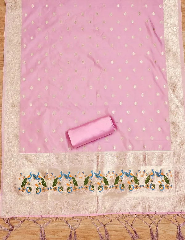 Baby_Pink_Soft_Litchi_Banarasi_Silk_Weaving_Unstitched_Kurta_Set_For_Women