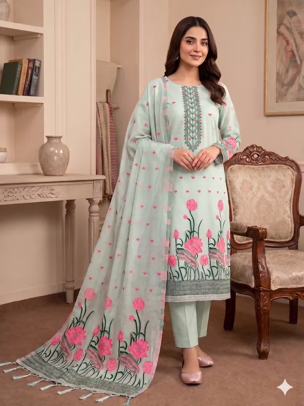 Grey_Muga_Banarasi_Cotton_Weaving_Unstitched_Kurta_Set_For_Women