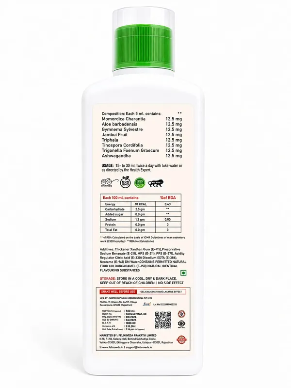 Felixoveda_Diabetic_Care_Juice_Ayurvedic_Preparation_500Ml