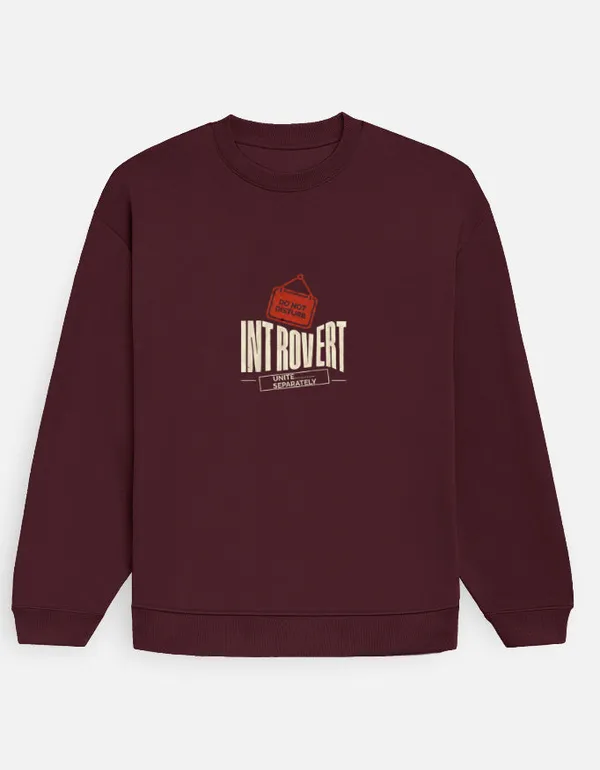 Introvert_Unites_Separately_Oversized_Sweatshirt_Maroon
