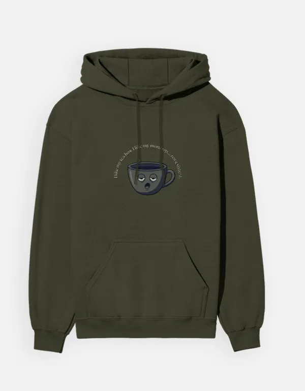 Morning_Tea_Unisex_Hoodie_Olive_Green