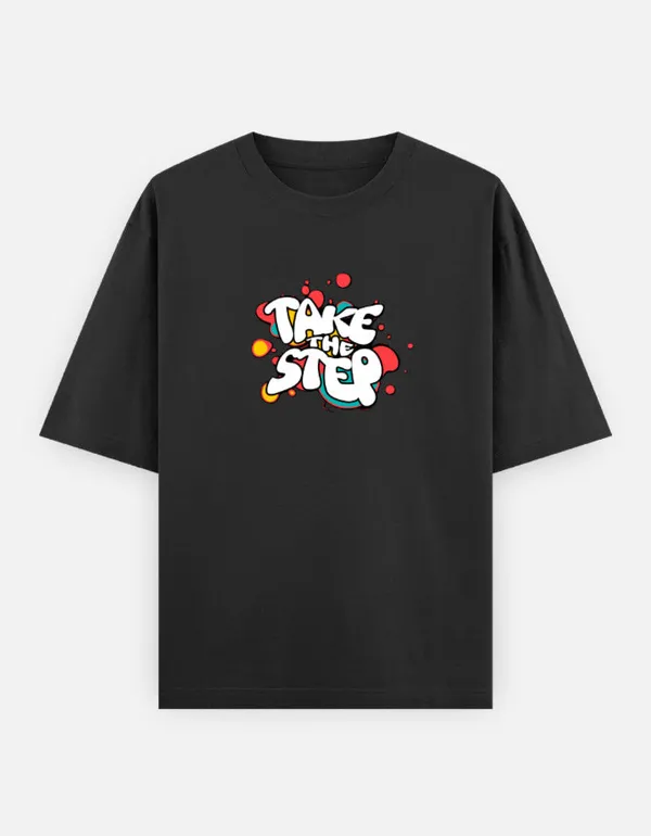 Take_The_Step_Unisex_Oversized_Classic_T_Shirt_Black