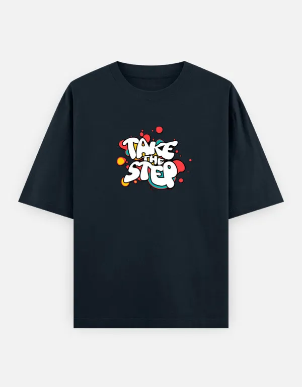 Take_The_Step_Unisex_Oversized_Classic_T_Shirt_Navy_Blue