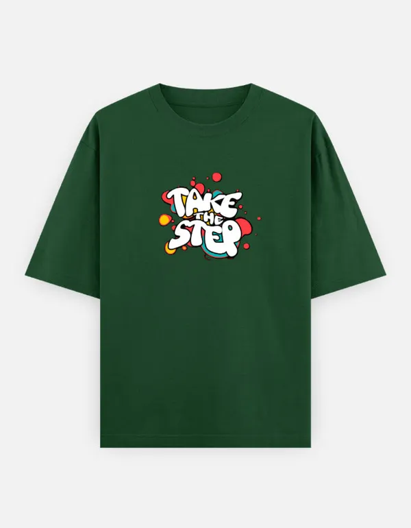 Take_The_Step_Unisex_Oversized_Classic_T_Shirt_Bottle_Green