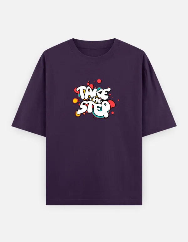 Take_The_Step_Unisex_Oversized_Classic_T_Shirt_Purple
