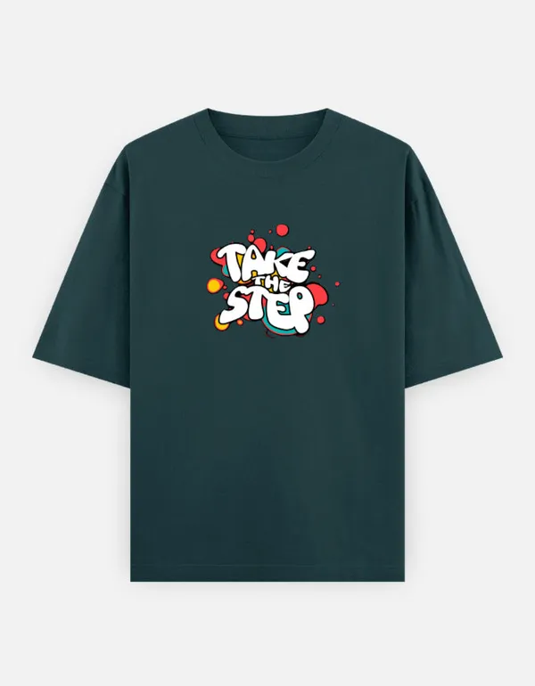 Take_The_Step_Unisex_Oversized_Classic_T_Shirt_Petrol_Blue