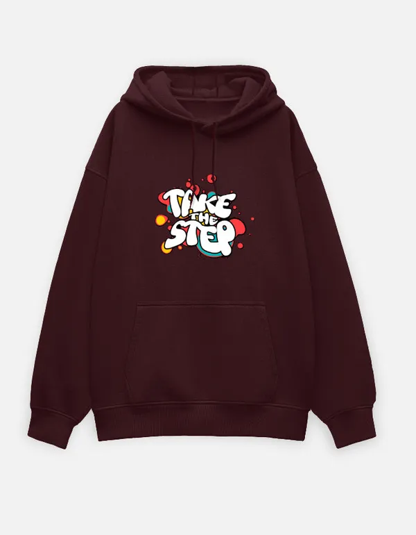 Take_The_Step_Oversized_Hoodie_Maroon