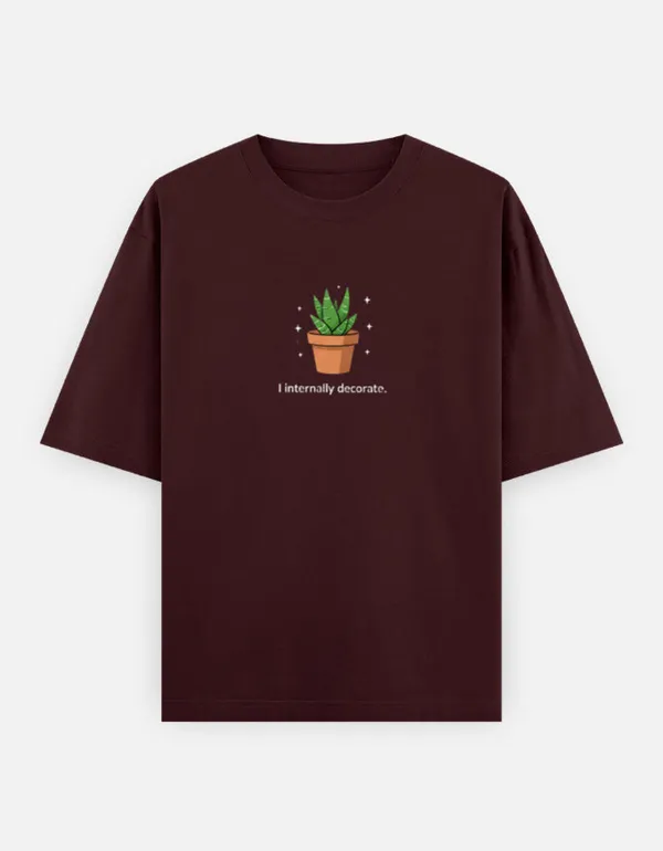 Internally_Decorate_Oversized_Classic_T_Shirt_Maroon