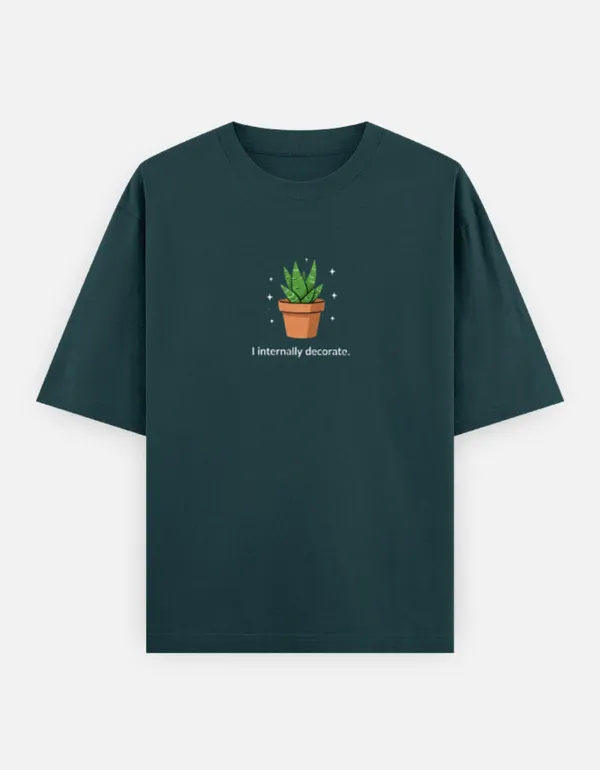 Internally_Decorate_Oversized_Classic_T_Shirt_Petrol_Blue