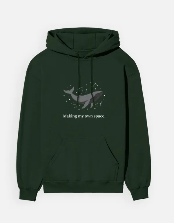Making_My_Own_Space_Unisex_Hoodie_Bottle_Green