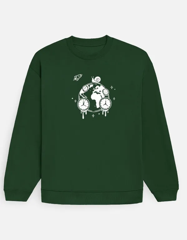 World_Time_Oversized_Sweatshirt_Bottle_Green