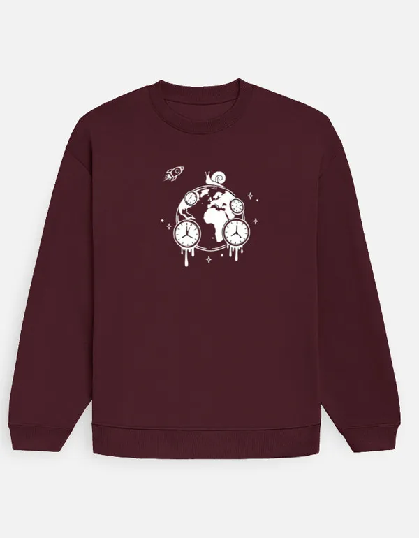 World_Time_Oversized_Sweatshirt_Maroon