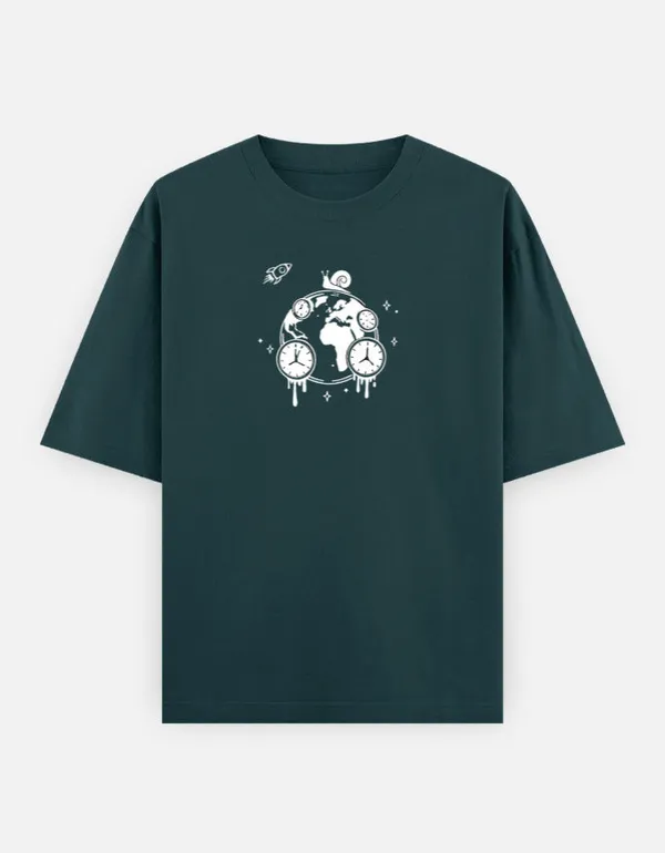 World_Time_Oversized_T_Shirt_Petrol_Blue