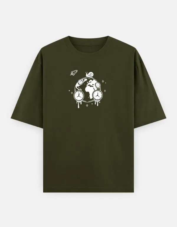 World_Time_Oversized_T_Shirt_Olive_Green