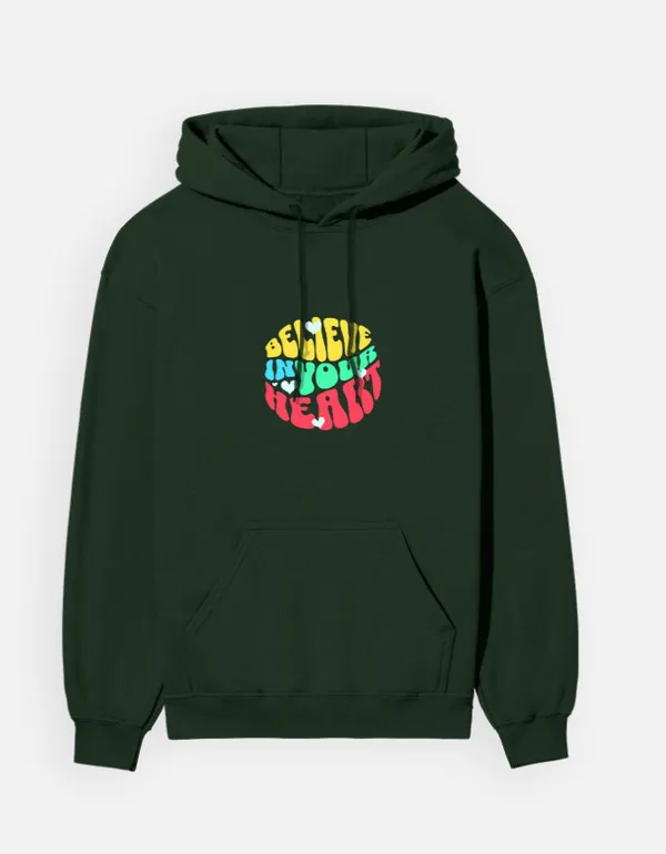 Believe_In_Your_Heart_Unisex_Hoodie_Bottle_Green