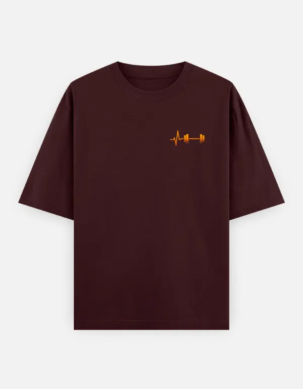 Gym_Is_Life_Oversized_T_Shirt_Maroon