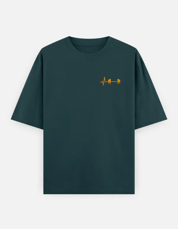 Gym_Is_Life_Oversized_T_Shirt_Petrol_Blue