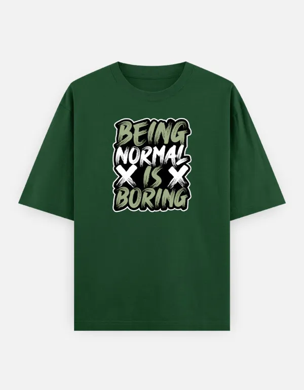 Normal_Is_Boring_Oversized_T_Shirt_Bottle_Green