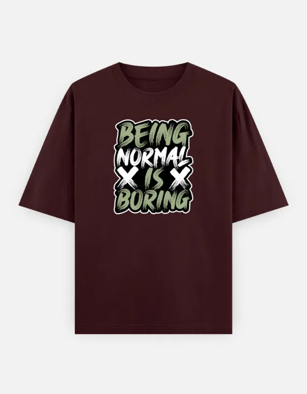 Normal_Is_Boring_Oversized_T_Shirt_Maroon