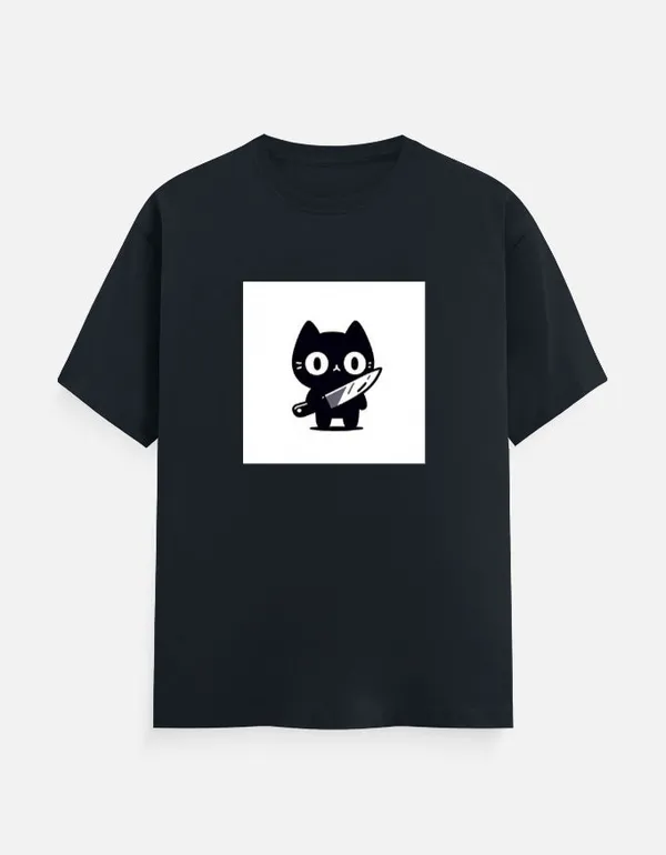 Killer_Cat_Classic_T_Shirt_Navy_Blue