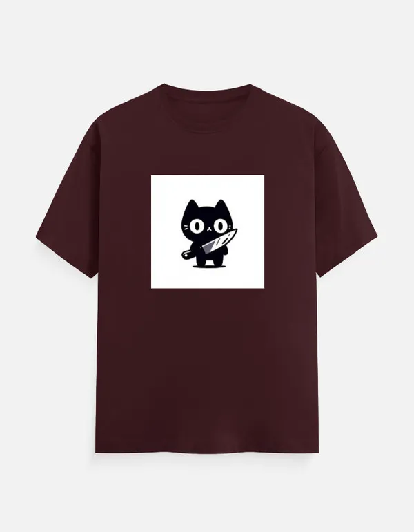 Killer_Cat_Classic_T_Shirt_Maroon