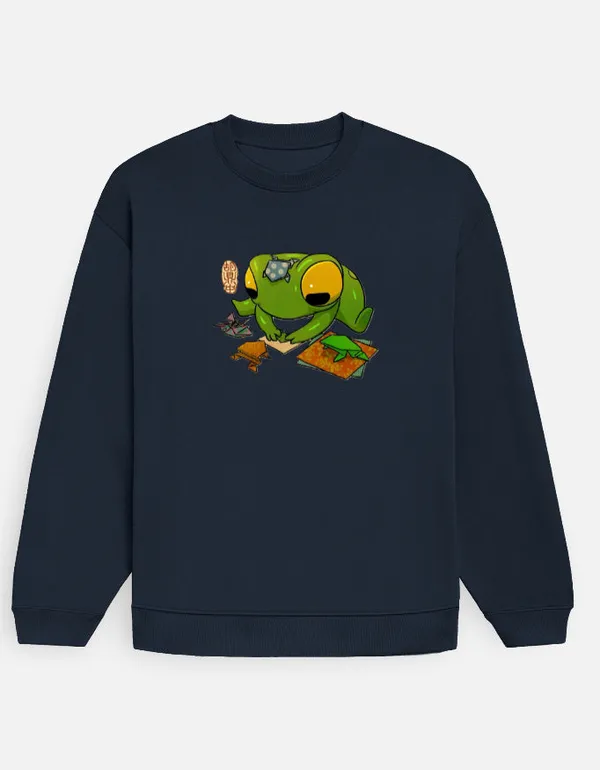 Froggo_Oversized_Sweatshirt_Navy_Blue