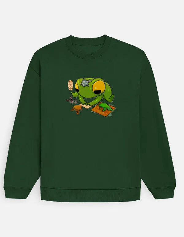 Froggo_Oversized_Sweatshirt_Bottle_Green