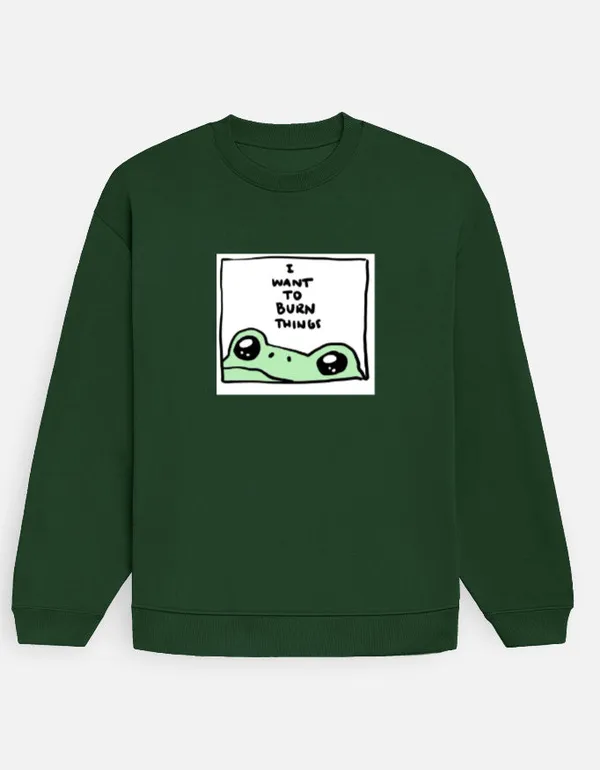 Burn_Things_Oversized_Sweatshirt_Bottle_Green