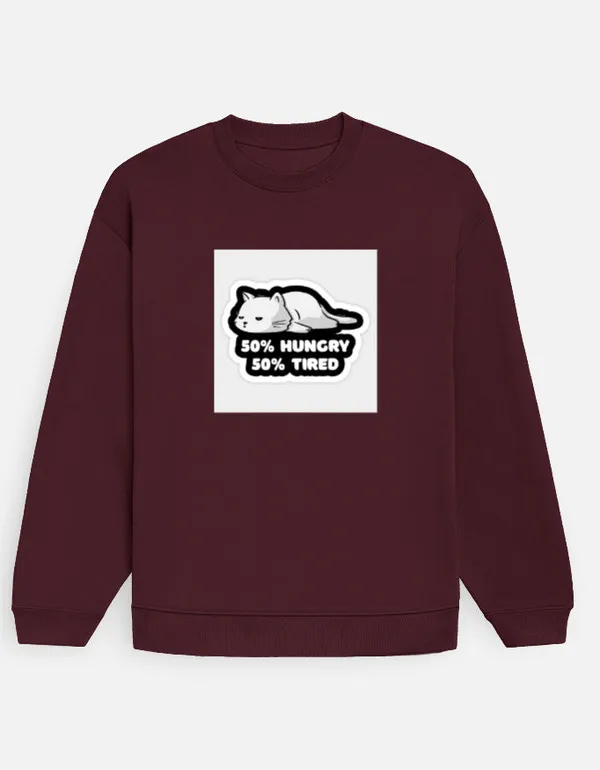 Hungry_And_Tired_Oversized_Sweatshirt_Maroon