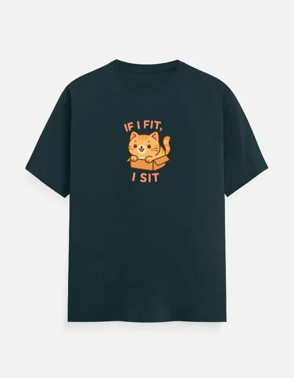 If_I_Fit_I_Sit_Classic_T_Shirt_Petrol_Blue
