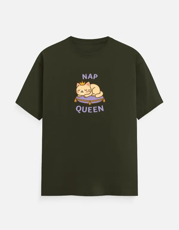 Nap_Queen_Unisex_Classic_T_Shirt_Olive_Green