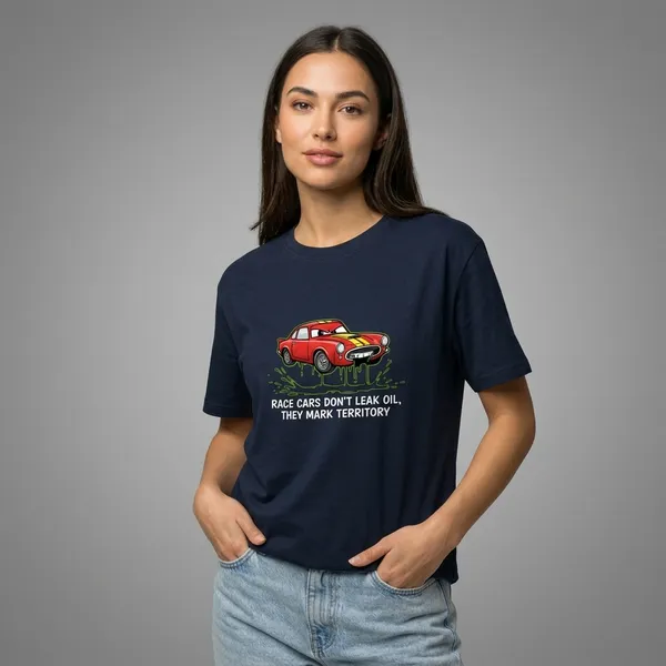 Graphic_T_Shirt_Race_Cars_Don_T_Leak_Oil_Unisex_Classic_T_Shirt_Navy_Blue