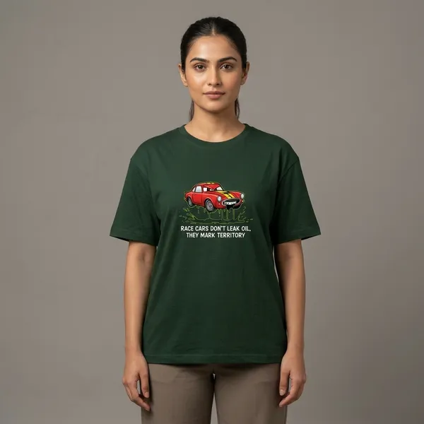 Graphic_T_Shirt_Race_Cars_Don_T_Leak_Oil_Unisex_Classic_T_Shirt_Bottle_Green