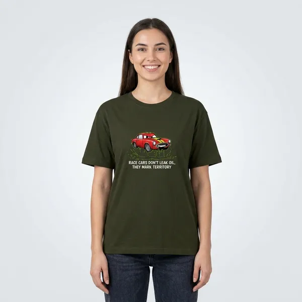 Graphic_T_Shirt_Race_Cars_Don_T_Leak_Oil_Unisex_Classic_T_Shirt_Olive_Green