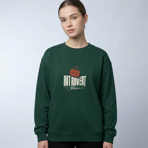 Introvert_Unites_Separately_Oversized_Sweatshirt_Bottle_Green