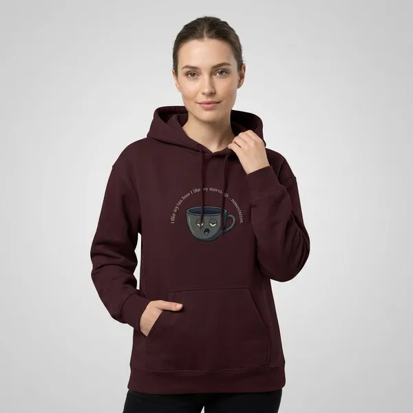 Morning_Tea_Unisex_Hoodie_Maroon