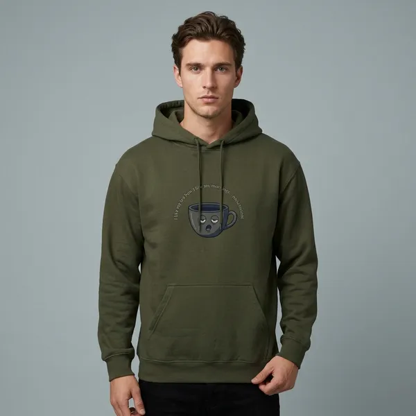 Morning_Tea_Unisex_Hoodie_Olive_Green