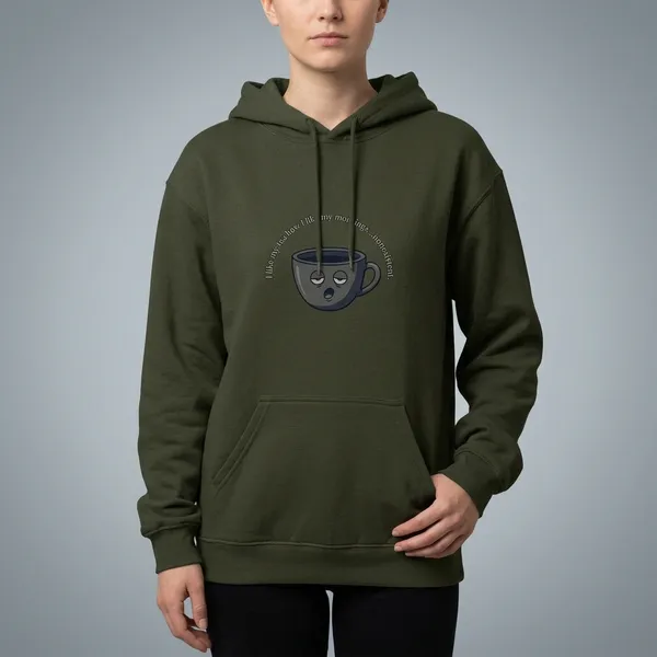 Morning_Tea_Unisex_Hoodie_Olive_Green