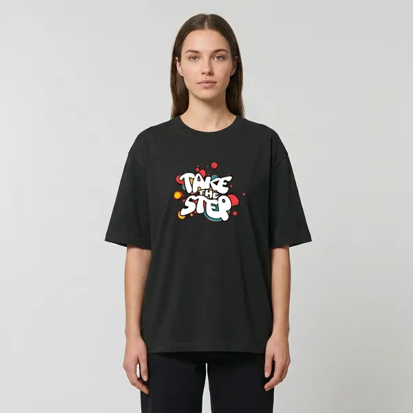 Take_The_Step_Unisex_Oversized_Classic_T_Shirt_Black