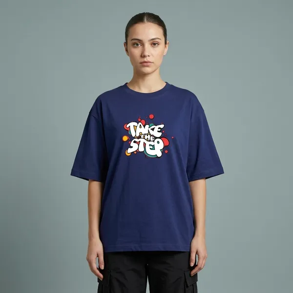 Take_The_Step_Unisex_Oversized_Classic_T_Shirt_Royal_Blue