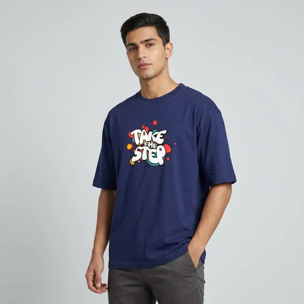 Take_The_Step_Unisex_Oversized_Classic_T_Shirt_Royal_Blue