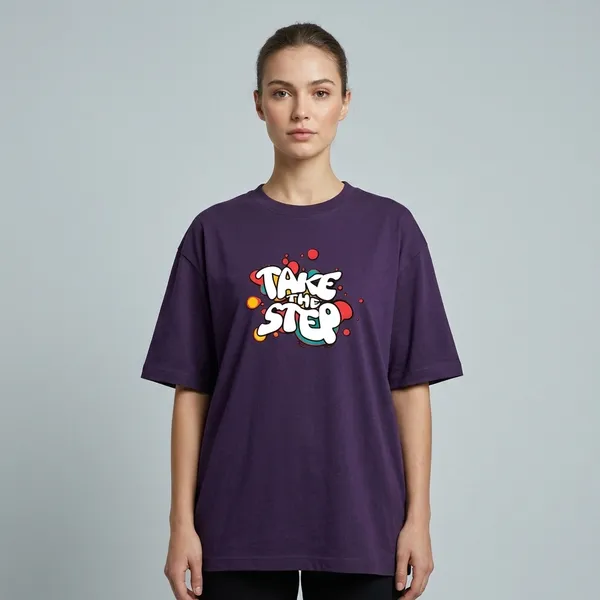 Take_The_Step_Unisex_Oversized_Classic_T_Shirt_Purple