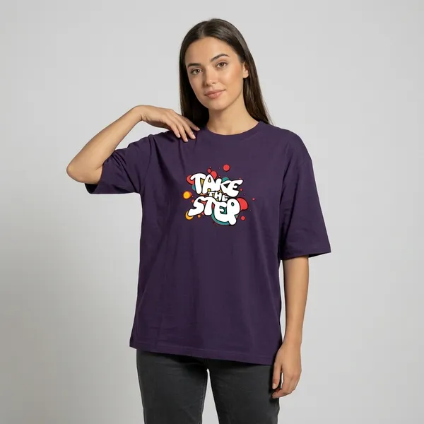 Take_The_Step_Unisex_Oversized_Classic_T_Shirt_Purple