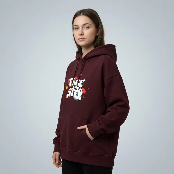 Take_The_Step_Oversized_Hoodie_Maroon