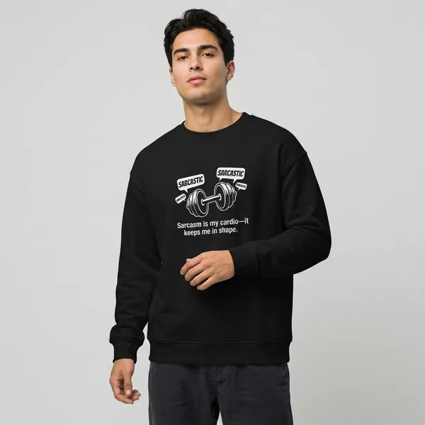 Sarcasm_Is_My_Cardio_Oversized_Sweatshirt_Black
