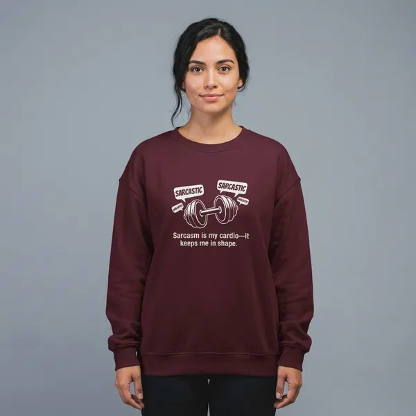 Sarcasm_Is_My_Cardio_Oversized_Sweatshirt_Maroon