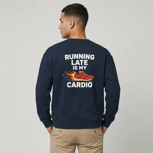 Running_Late_Is_My_Cardio_Unisex_Oversized_Sweatshirt_Navy_Blue